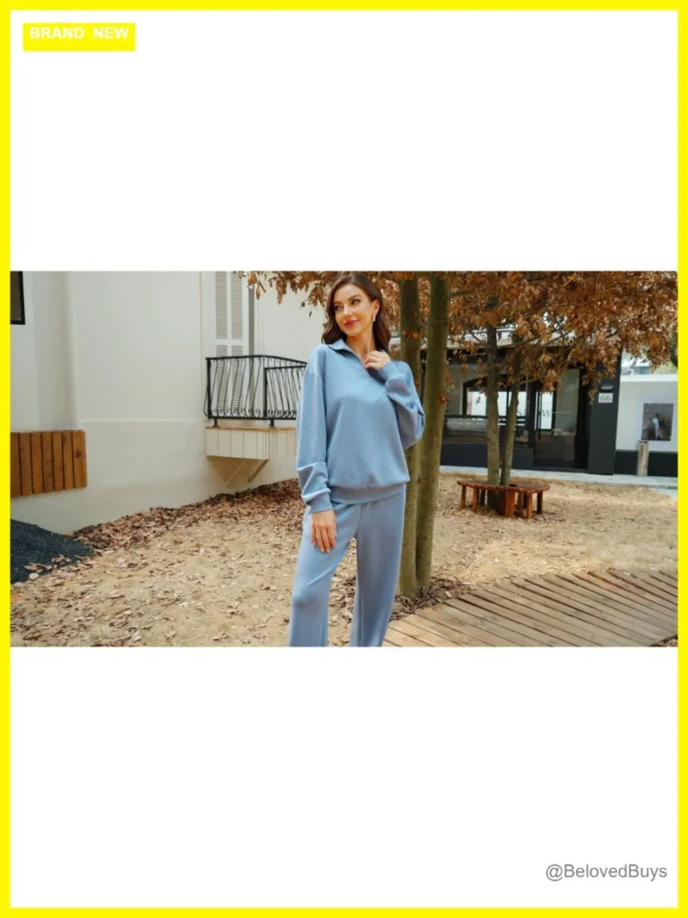 2 Piece Lounge Set Matching Sweatshirt Sweatpants Tracksuit Travel Outfit